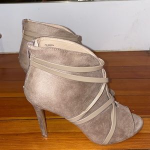 Nude Open-Toe Booties